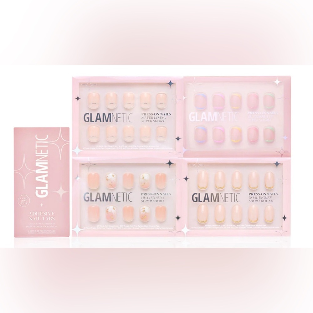 Glamnetic Press On Nails NIB SOLD OUT Super Short & Extra Sweet Bundle